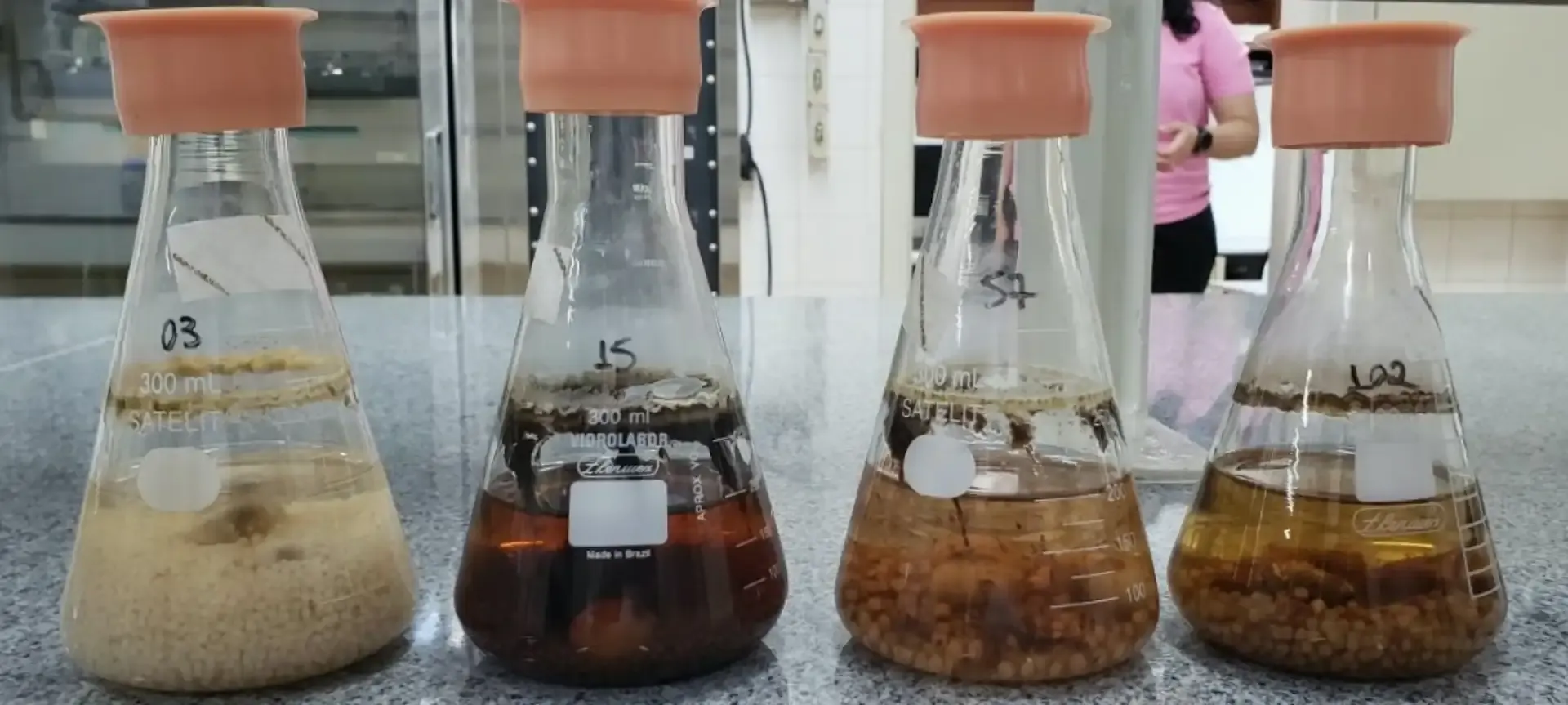 Preparo de suspensão microbiana nos laboratórios da FAT
